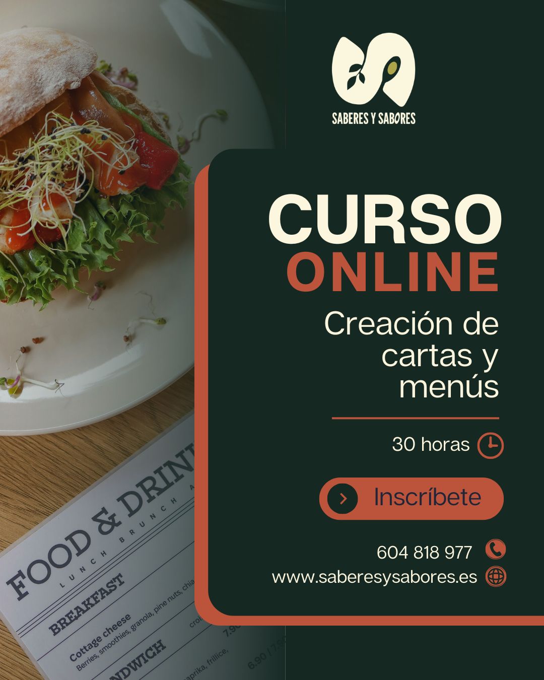 curso online creación de cartas y menus